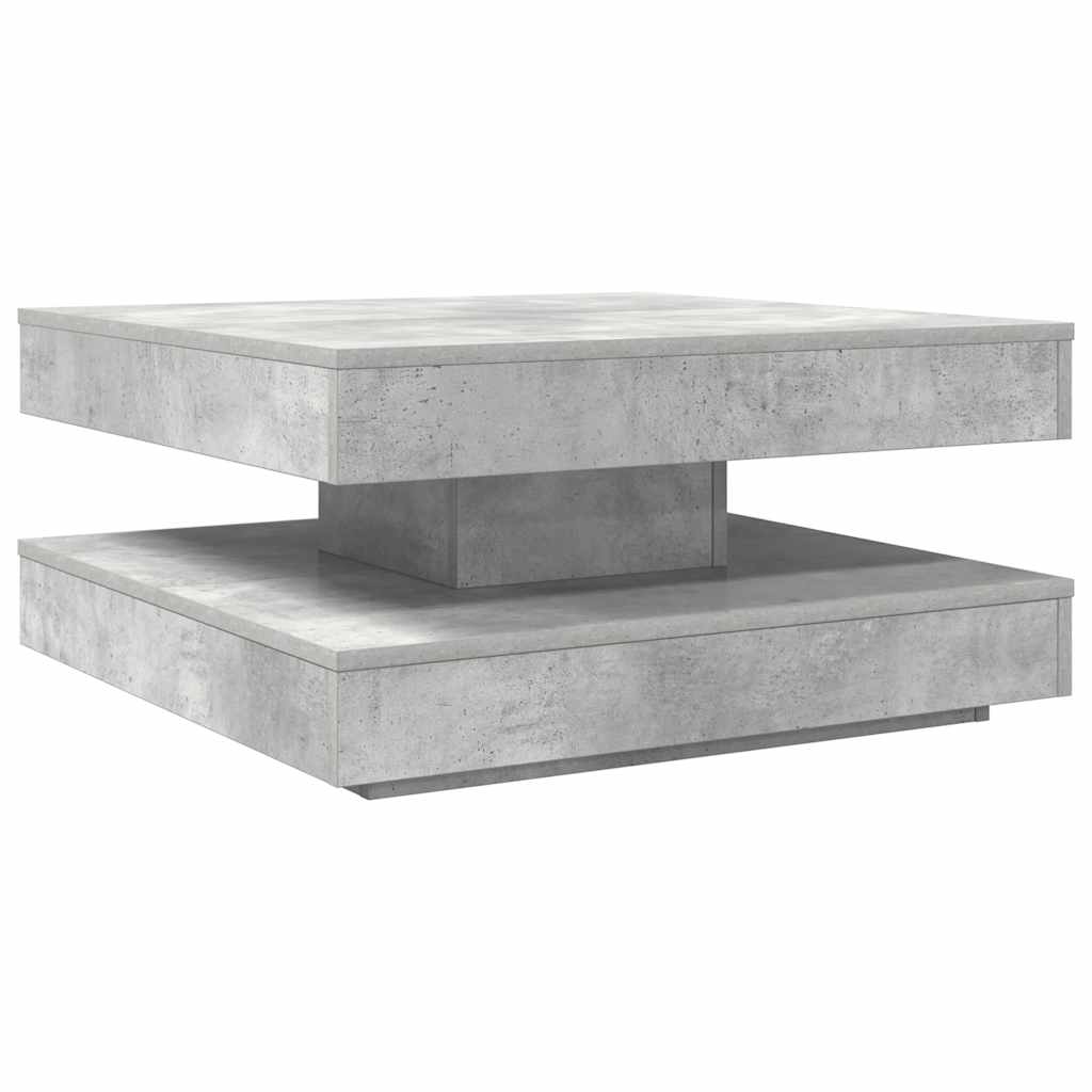 Tavolino da Caffè Girevole a 360 Gradi Grigio 70x70x34,5 cm | homemem39