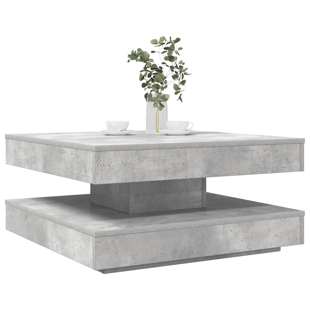 Tavolino da Caffè Girevole a 360 Gradi Grigio 70x70x34,5 cm | homemem39