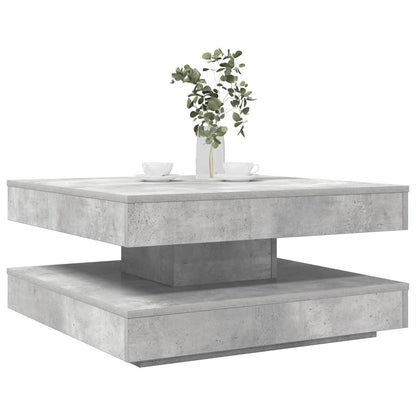 Tavolino da Caffè Girevole a 360 Gradi Grigio 70x70x34,5 cm | homemem39