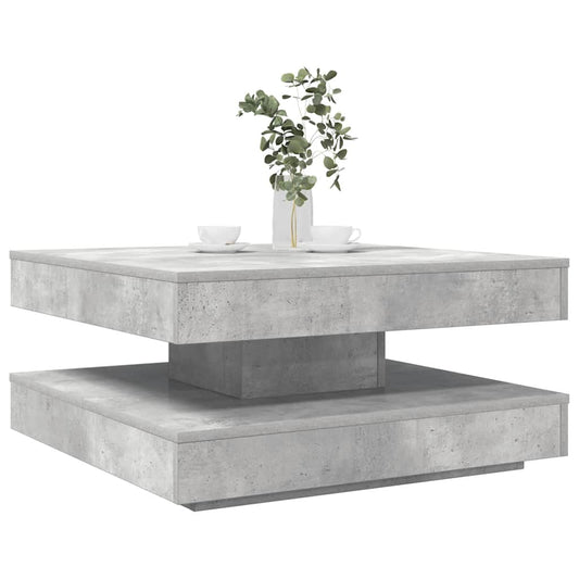 Tavolino da Caffè Girevole a 360 Gradi Grigio 70x70x34,5 cm | homemem39