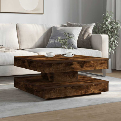 Tavolino da Caffè Girevole a 360 Gradi Rovere 70x70x34,5 cm | homemem39