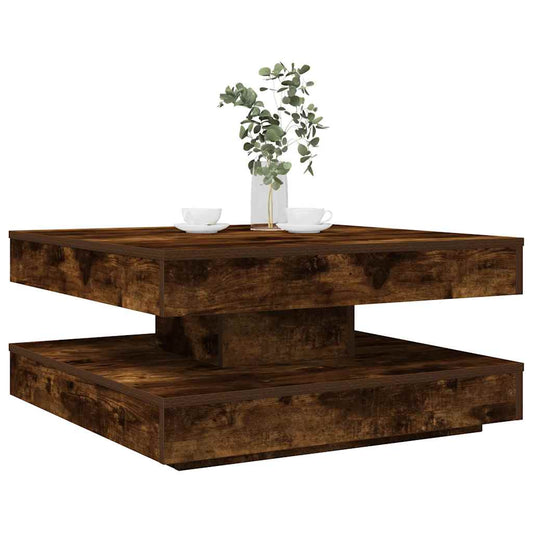 Tavolino da Caffè Girevole a 360 Gradi Rovere 70x70x34,5 cm | homemem39