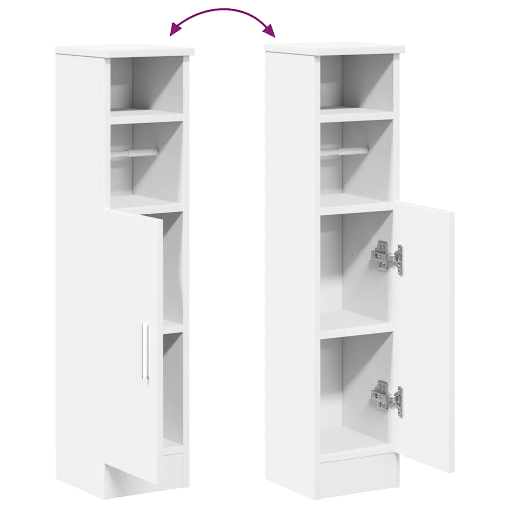 Mobile da Bagno con Portarotolo Bianco 20,5x22x90 cm | homemem39