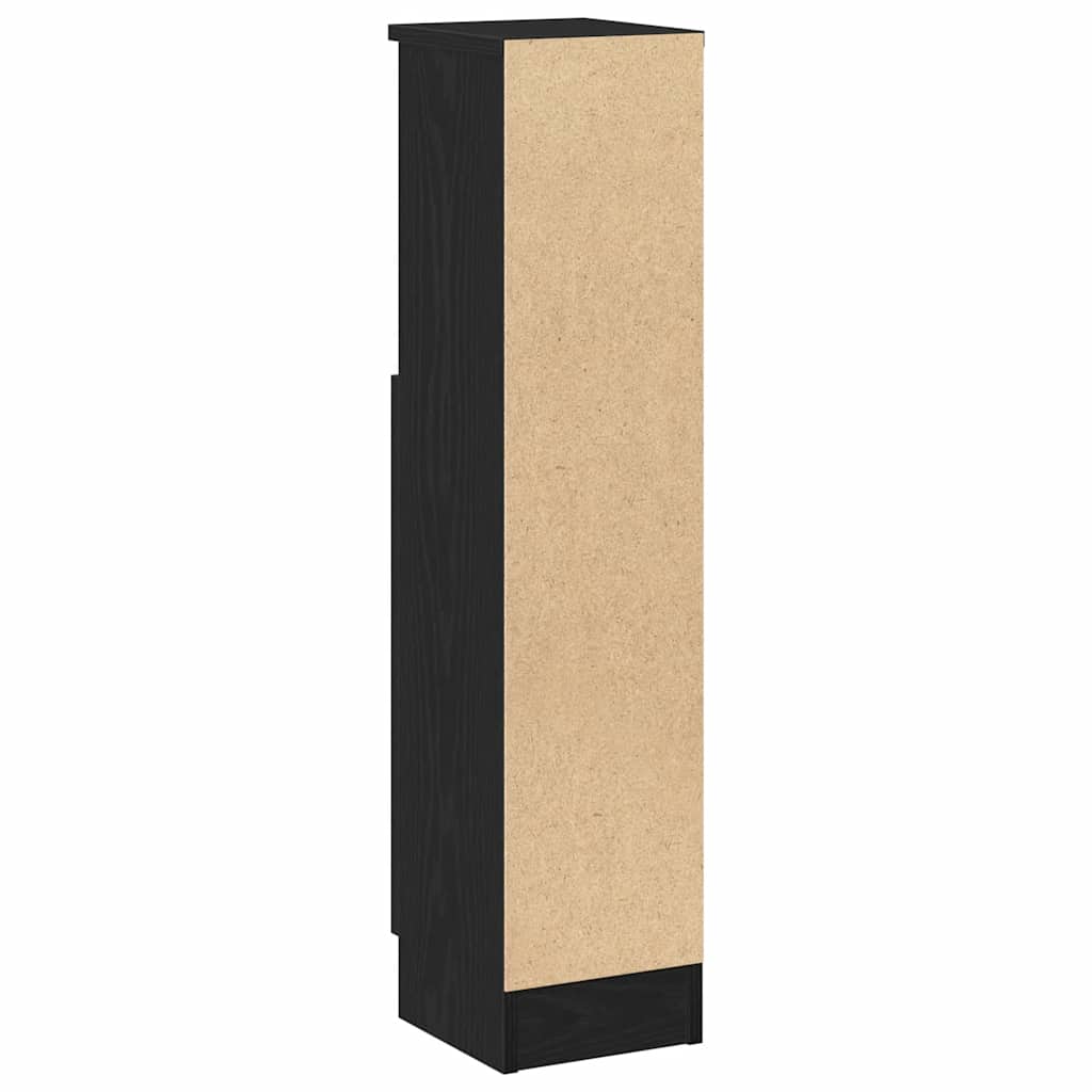 Mobile da Bagno con Portarotolo Nero 20,5x22x90 cm | homemem39