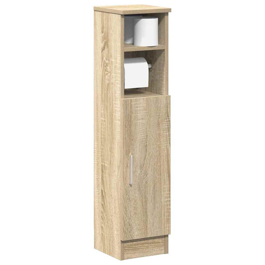 Mobile da Bagno con Portarotolo Rovere Sonoma 20,5x22x90 cm