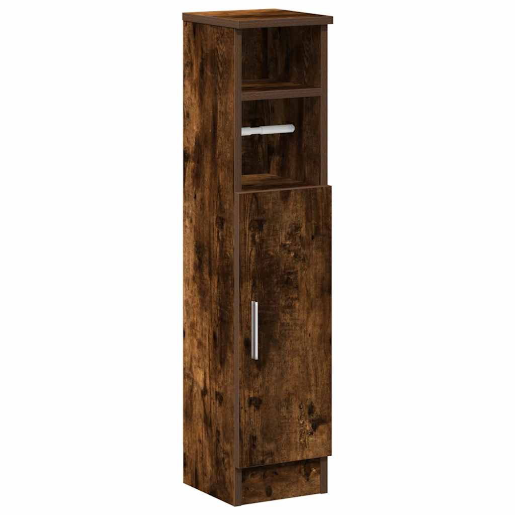 Mobile da Bagno con Portarotolo Rovere Fumo 20,5x22x90 cm | homemem39