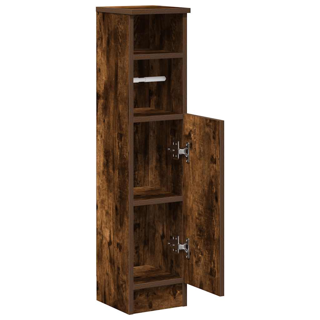 Mobile da Bagno con Portarotolo Rovere Fumo 20,5x22x90 cm | homemem39