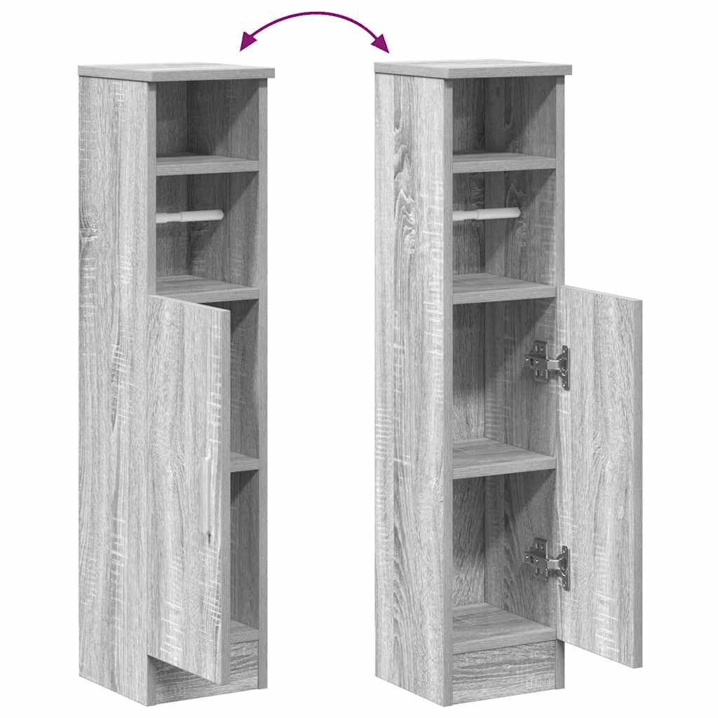 Mobile da Bagno con Portarotolo Grigio Sonoma 20,5x22x90 cm | homemem39