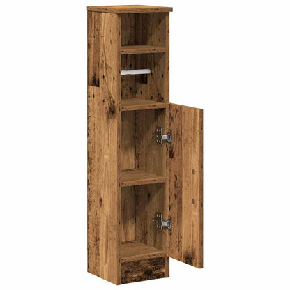 Mobile da Bagno con Portarotolo Legno Antico 20,5x22x90 cm | homemem39