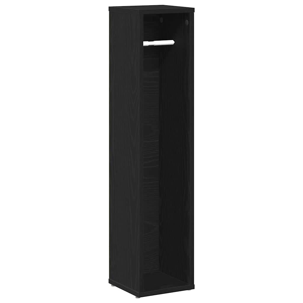 Mobile da Bagno con Portarotolo Nero 20,5x20x90 cm | homemem39