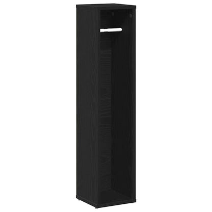 Mobile da Bagno con Portarotolo Nero 20,5x20x90 cm | homemem39