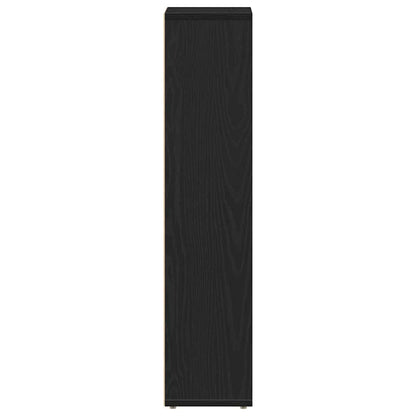 Mobile da Bagno con Portarotolo Nero 20,5x20x90 cm | homemem39
