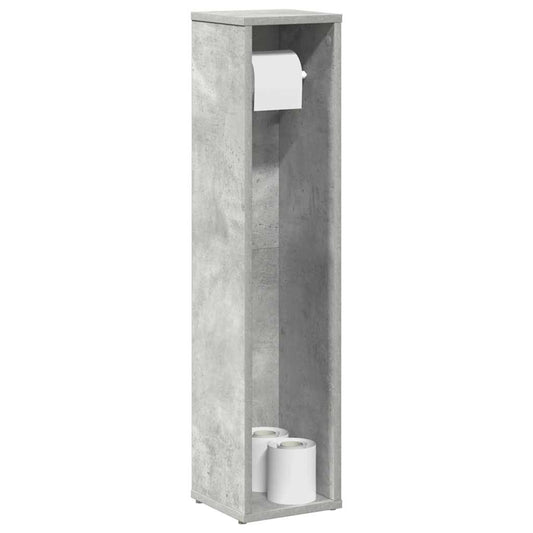 Mobiletto da bagno con portarotolo Grigio cemento 20,5x20x90 cm | homemem39