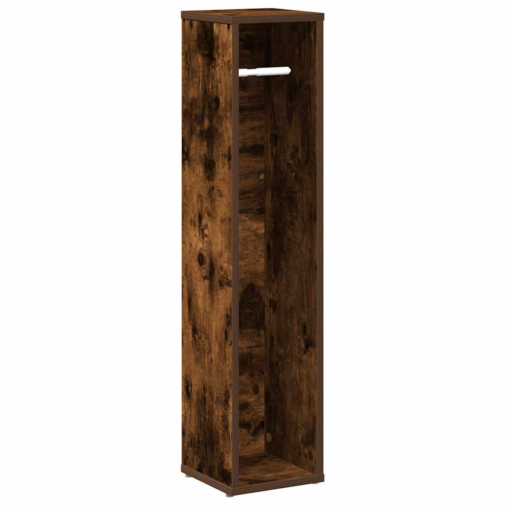 Mobiletto da bagno con portarotolo rovere affumicato 20,5x20x90 cm | homemem39