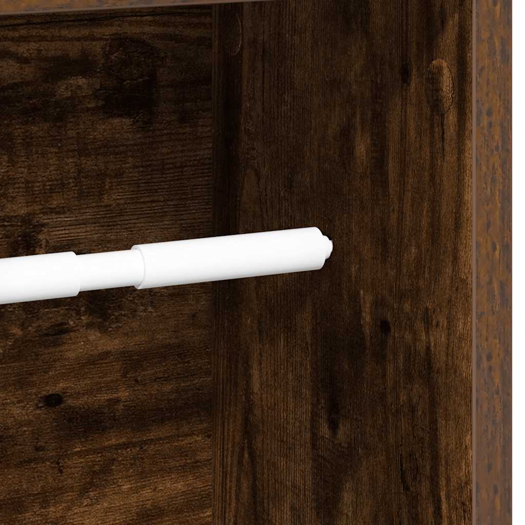 Mobiletto da bagno con portarotolo rovere affumicato 20,5x20x90 cm