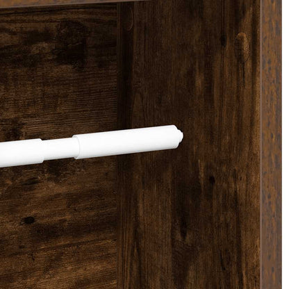 Mobiletto da bagno con portarotolo rovere affumicato 20,5x20x90 cm