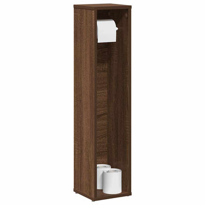 Mobiletto da bagno con portarotolo rovere Marrone 20,5x20x90 cm | homemem39