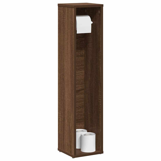 Mobiletto da bagno con portarotolo rovere Marrone 20,5x20x90 cm | homemem39