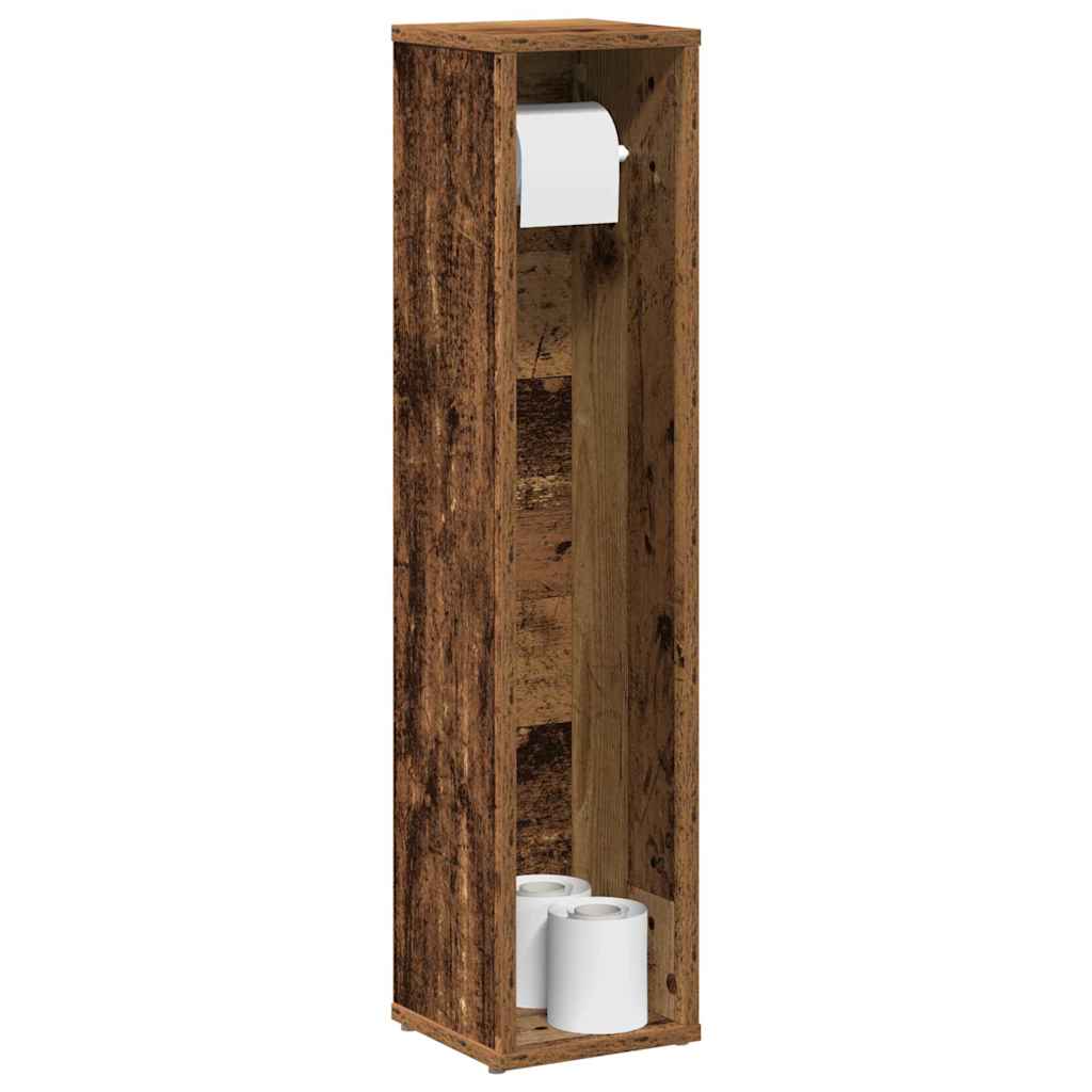 Mobiletto da bagno con portarotolo Legno Antico 20,5x20x90 cm | homemem39