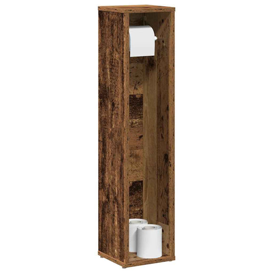Mobiletto da bagno con portarotolo Legno Antico 20,5x20x90 cm | homemem39