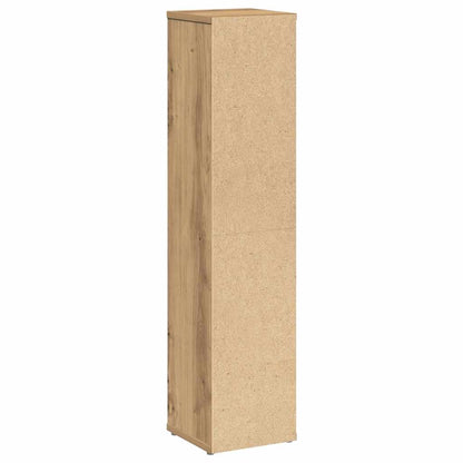 Mobiletto da bagno con portarotolo finitura rovere artigianale 20,5x20x90 cm | homemem39