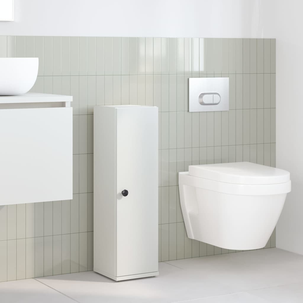 Mobile da Bagno con Portarotolo Bianco 20,5x22x72 cm | homemem39