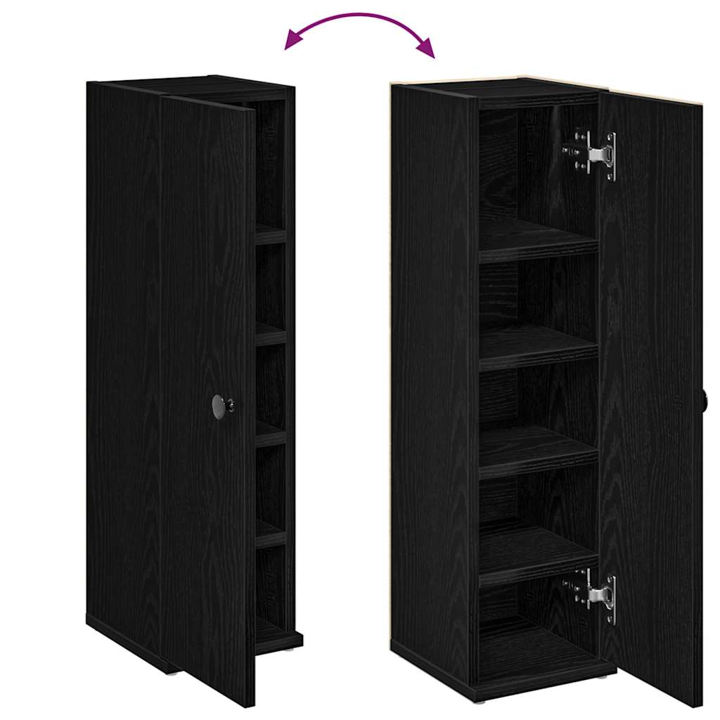 Mobile da Bagno con Portarotolo Nero 20,5x22x72 cm | homemem39