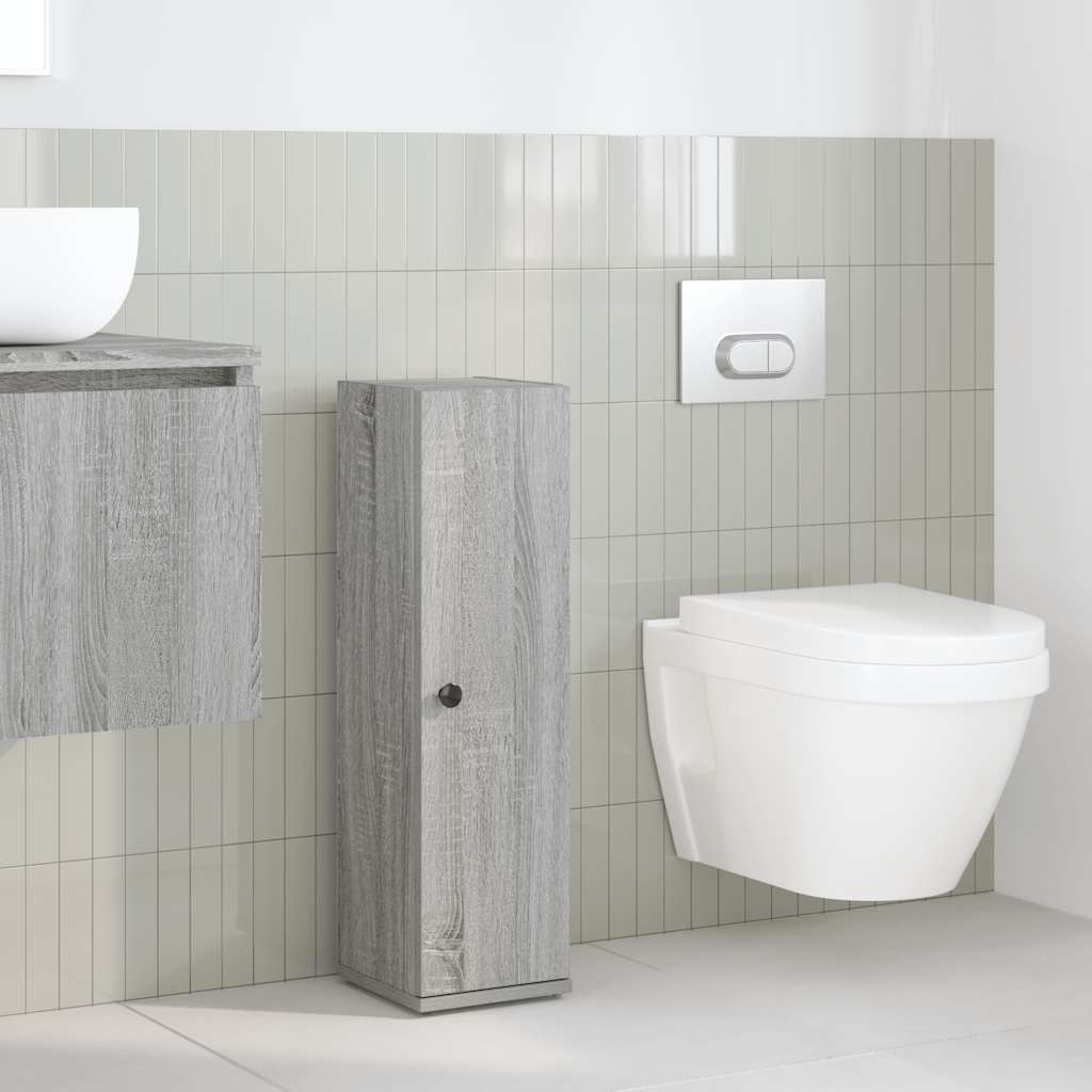 Mobile da Bagno con Portarotolo Grigio Sonoma 20,5x22x72 cm | homemem39