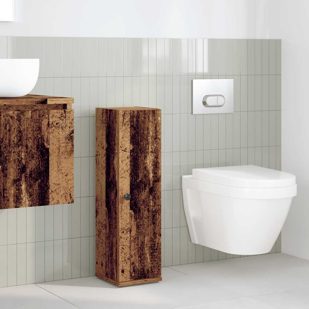 Mobile da Bagno con Portarotolo Legno Antico 20,5x22x72 cm | homemem39