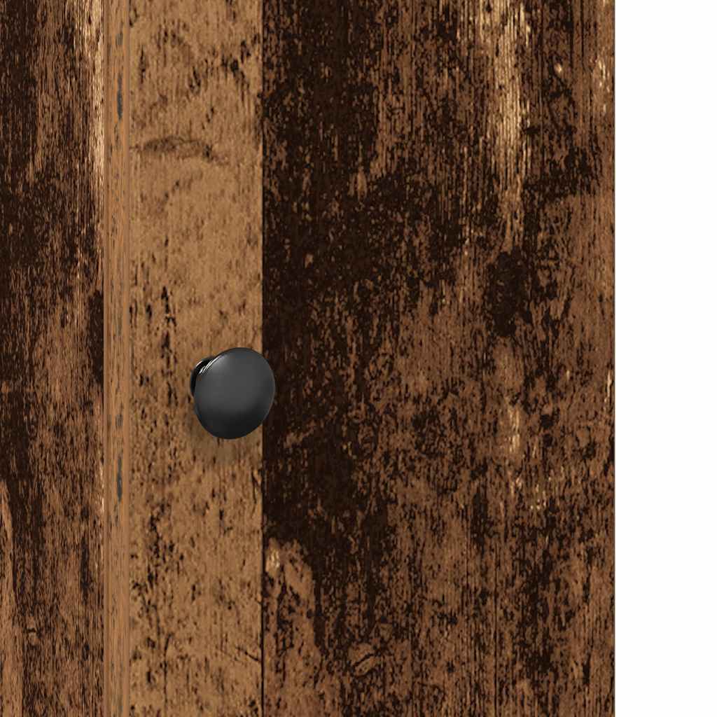 Mobile da Bagno con Portarotolo Legno Antico 20,5x22x72 cm | homemem39
