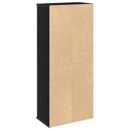 Mobile da Bagno con Portarotolo Nero 39x22x90 cm | homemem39