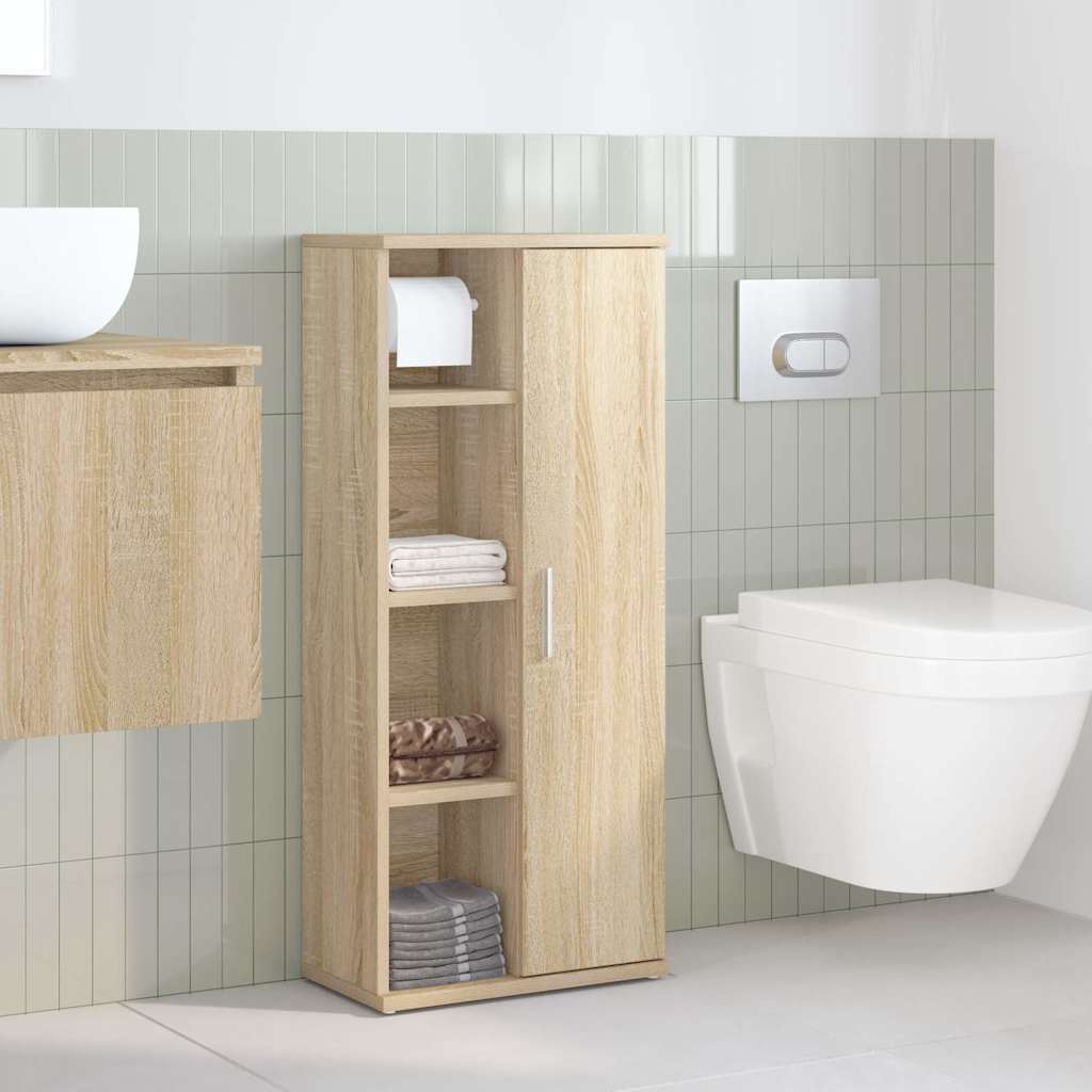 Mobile da Bagno con Portarotolo Rovere Sonoma 39x22x90 cm | homemem39
