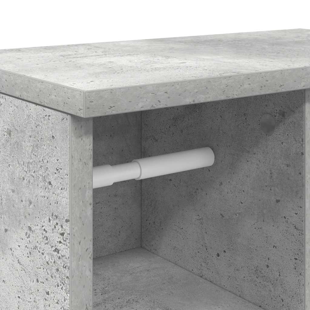 Mobile da Bagno con Portarotolo Grigio Cemento 39x22x90 cm | homemem39