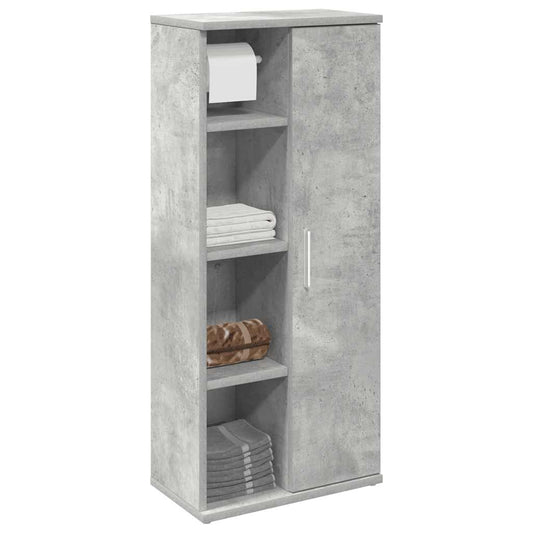 Mobile da Bagno con Portarotolo Grigio Cemento 39x22x90 cm | homemem39