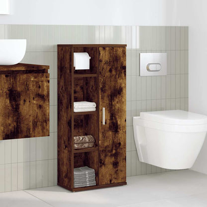 Mobile da Bagno con Portarotolo Rovere Fumo 39x22x90 cm | homemem39
