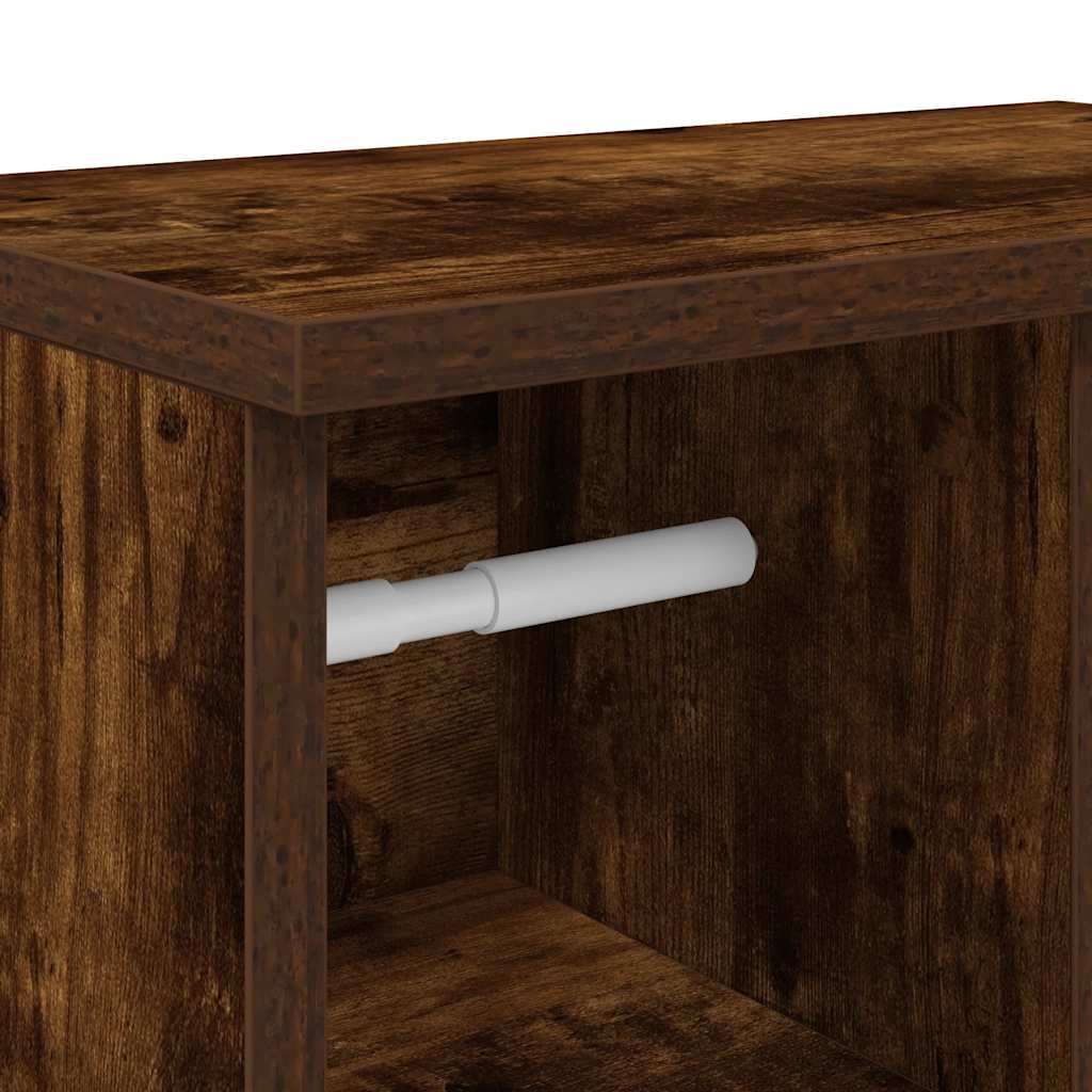 Mobile da Bagno con Portarotolo Rovere Fumo 39x22x90 cm | homemem39