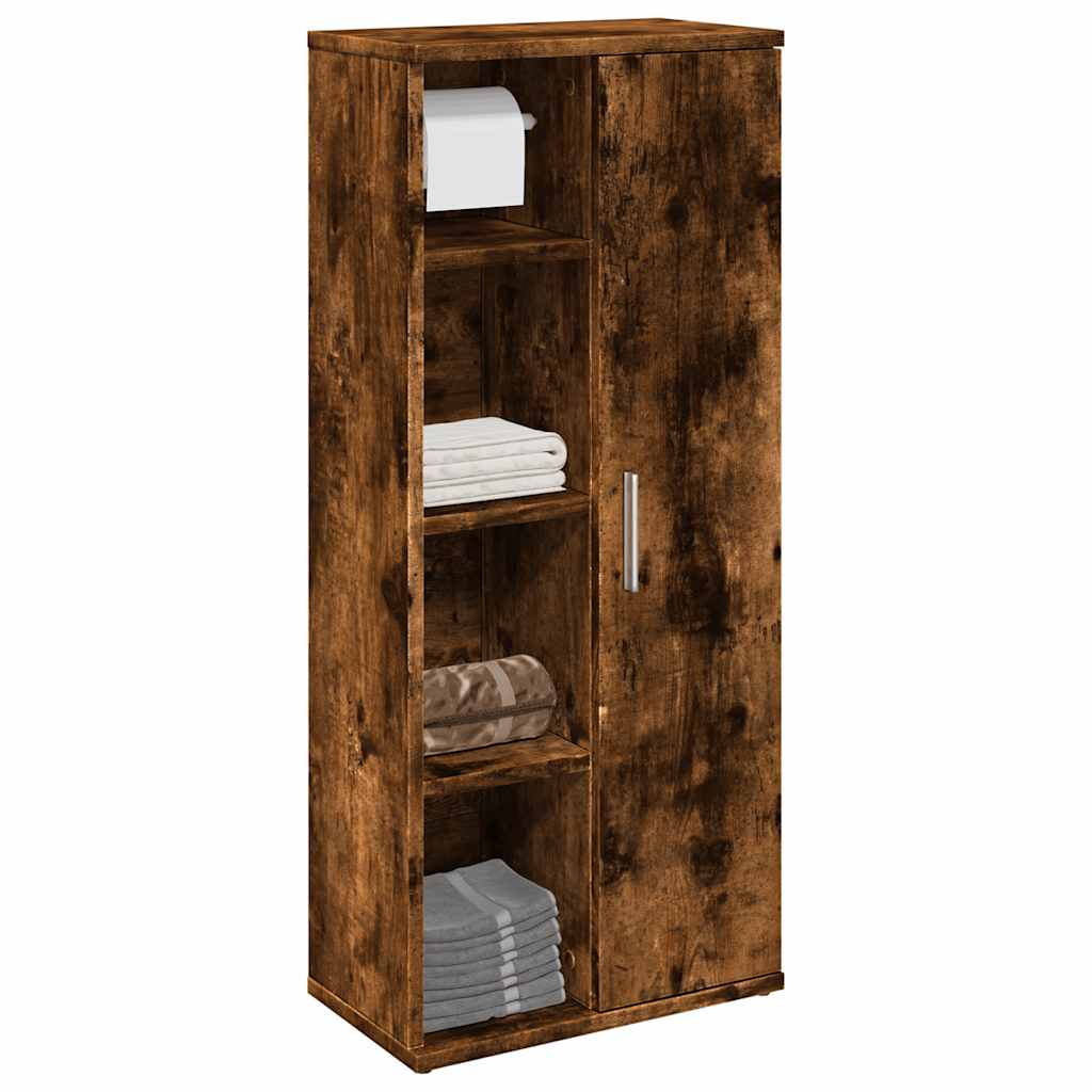 Mobile da Bagno con Portarotolo Rovere Fumo 39x22x90 cm | homemem39