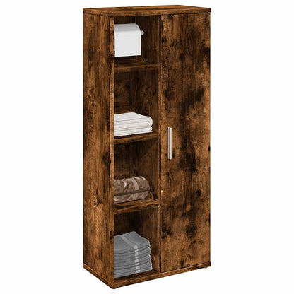 Mobile da Bagno con Portarotolo Rovere Fumo 39x22x90 cm | homemem39