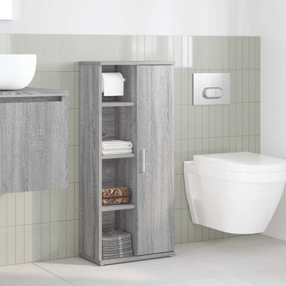 Mobile da Bagno con Portarotolo Grigio Sonoma 39x22x90 cm | homemem39
