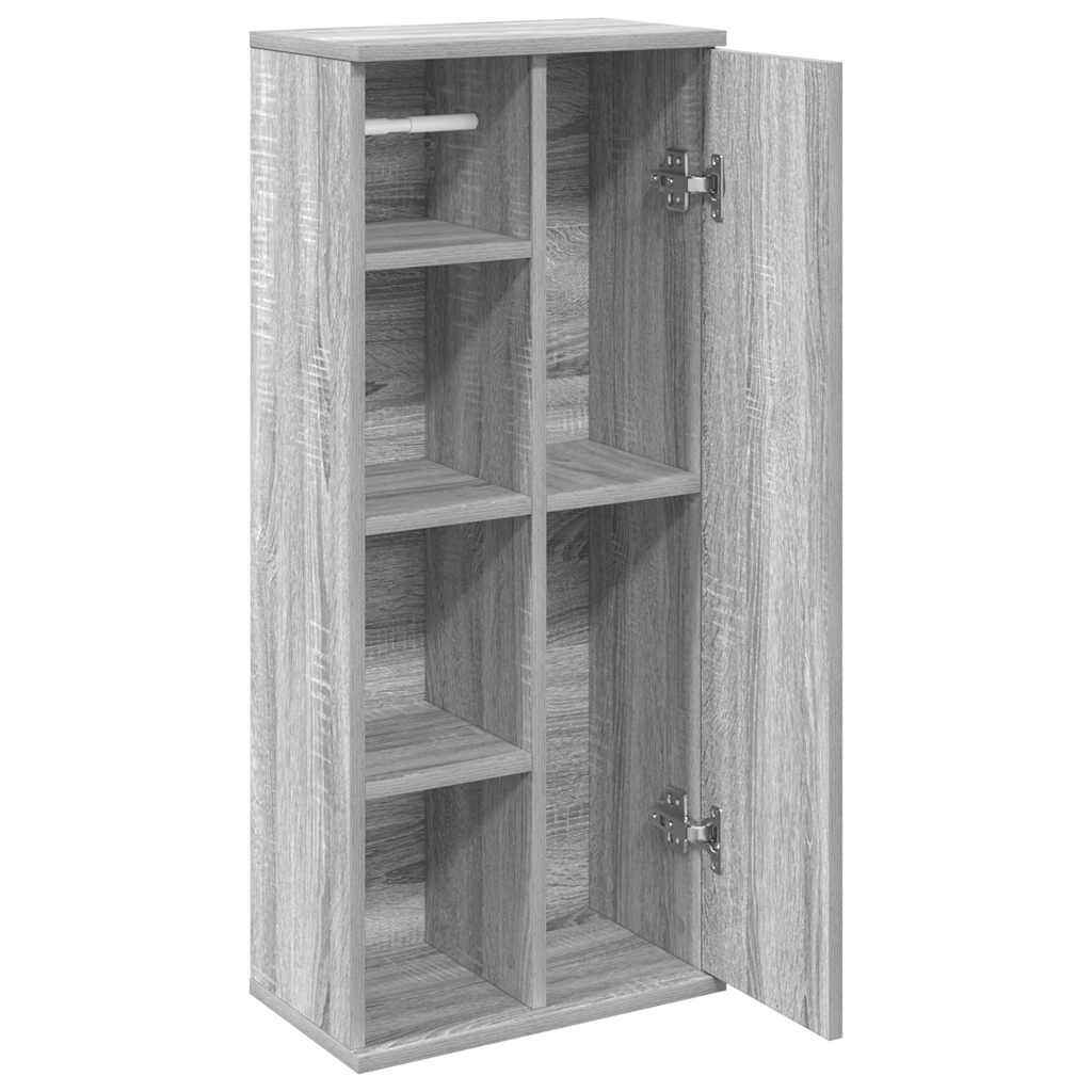 Mobile da Bagno con Portarotolo Grigio Sonoma 39x22x90 cm | homemem39