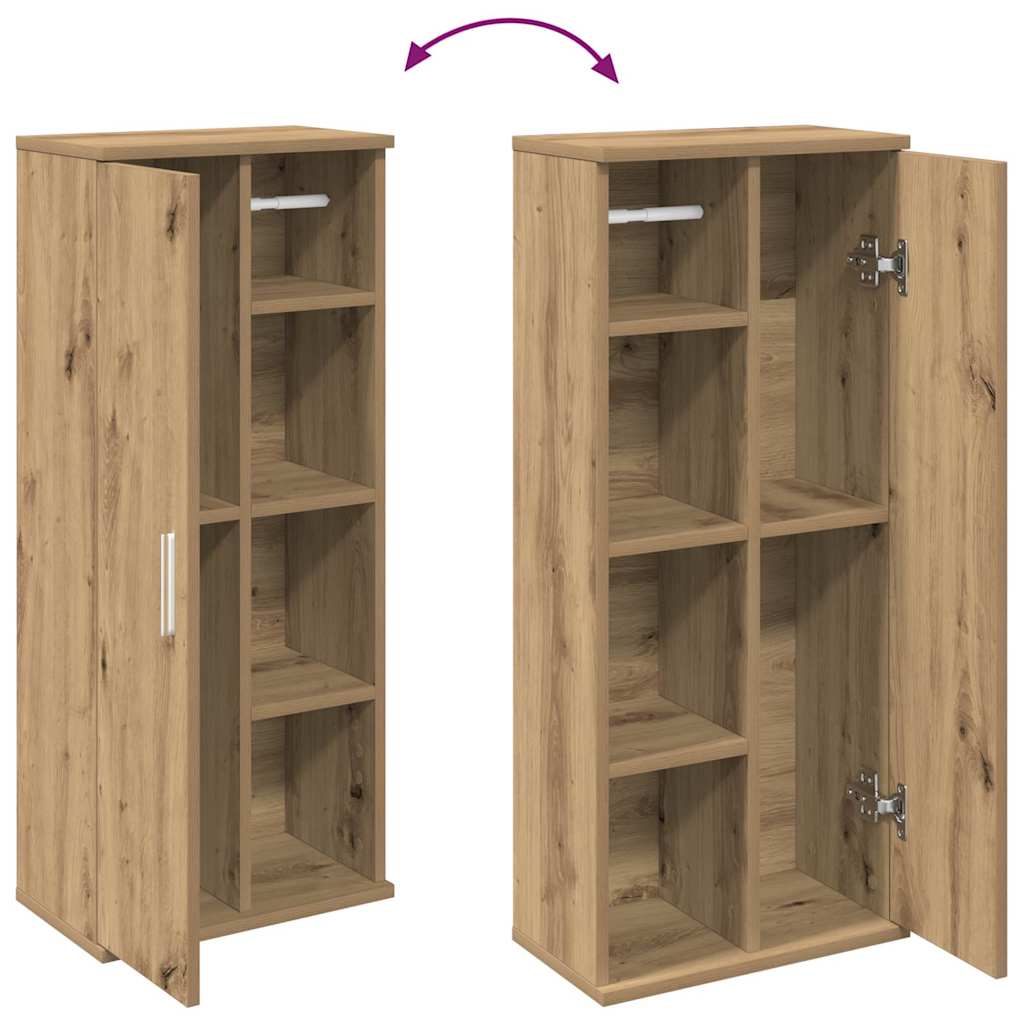 Mobile da Bagno con Portarotolo Rovere Artigianale 39x22x90 cm | homemem39