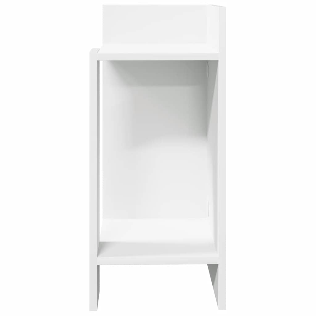 Tavolino Laterale con Ripiano Bianco 25,5x27x60 cm