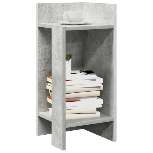 Tavolino Laterale con Ripiano Grigio Cemento 25,5x27x60 cm