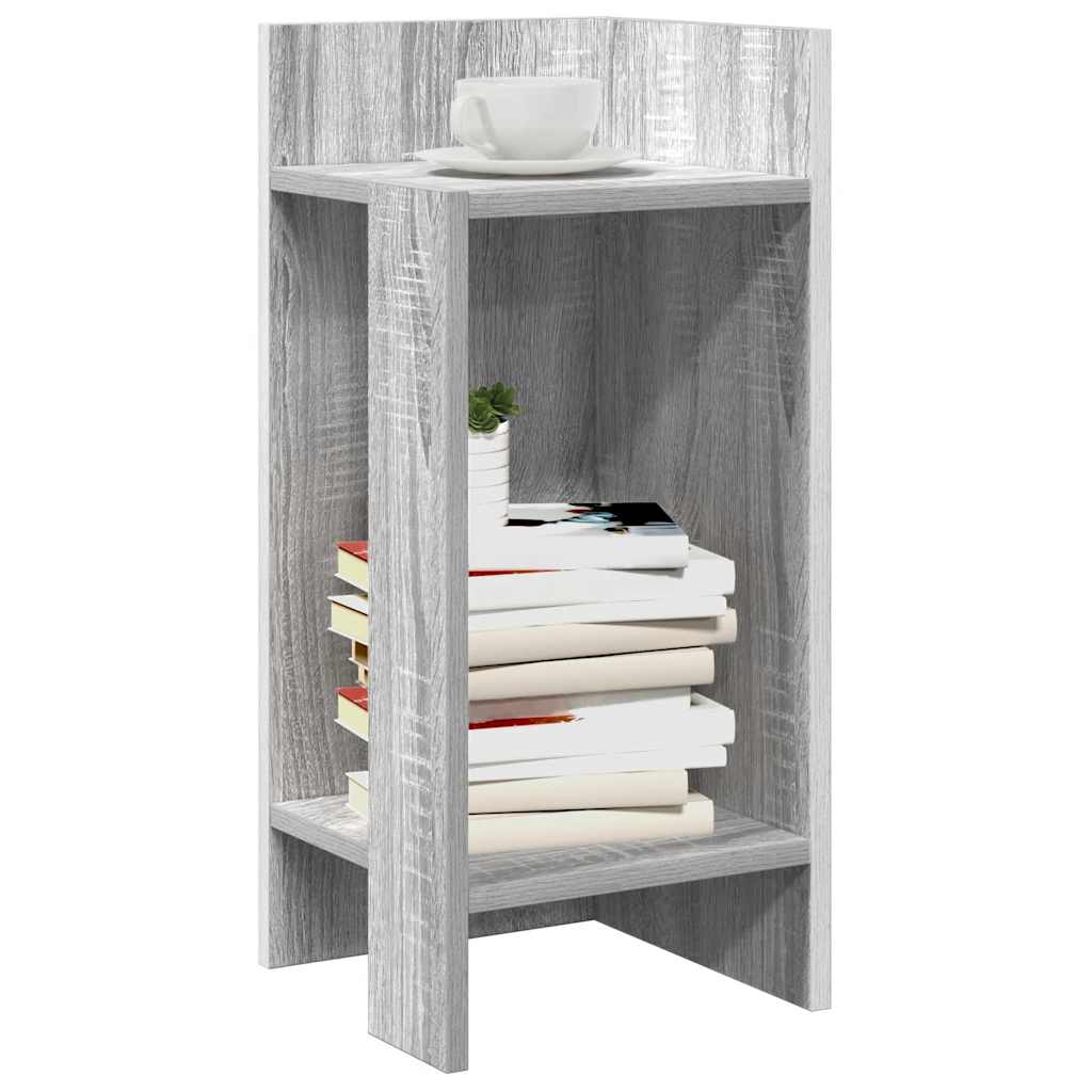 Tavolino Laterale con Ripiano Grigio Sonoma 25,5x27x60 cm