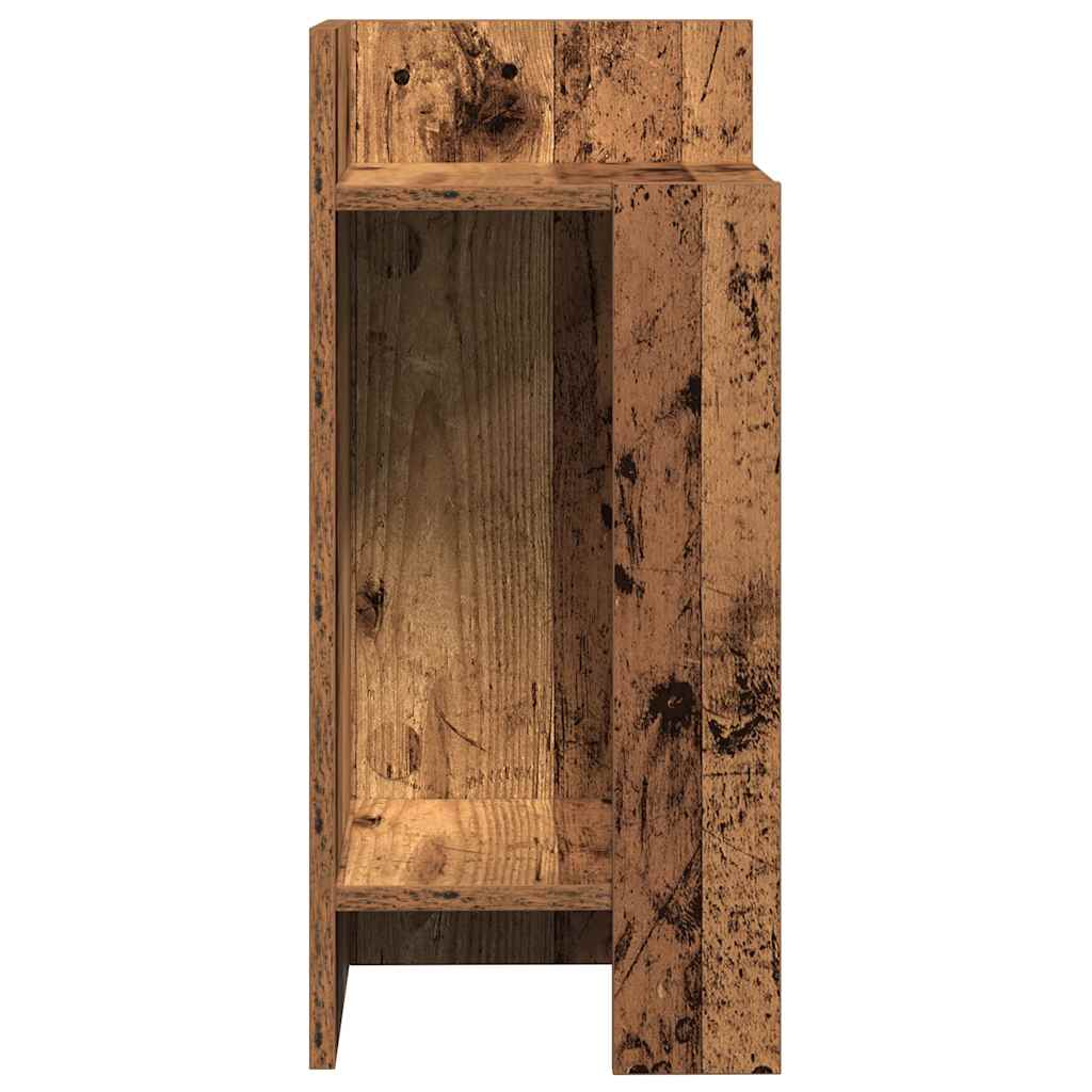 Tavolino Laterale con Ripiano Legno Antico 25,5x27x60 cm