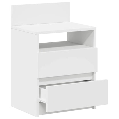 Comodini 2 pz con 2 Cassetti Bianchi 40x33x60 cm