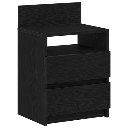 Comodini 2 pz con 2 Cassetti Neri 40x33x60 cm