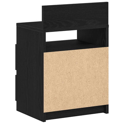 Comodini 2 pz con 2 Cassetti Neri 40x33x60 cm