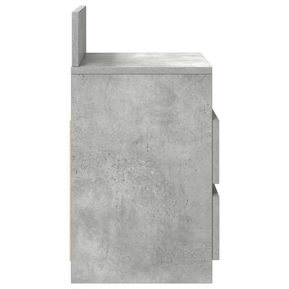 Comodino con 2 Cassetti Grigio Cemento 40x33x60 cm