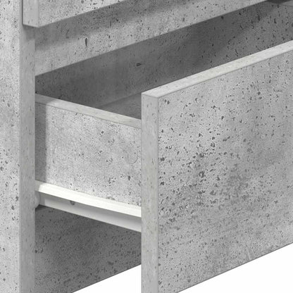 Comodino con 2 Cassetti Grigio Cemento 40x33x60 cm